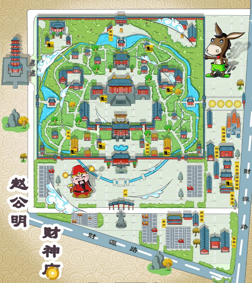 泰顺寺庙类手绘地图